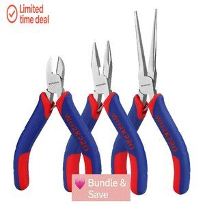 3-Piece Mini Pliers Set for Crafts Electronics Repair Precision Tools